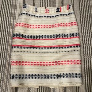 EUC Trina Turk pencil skirt size 8 in cream, gold, navy, pink